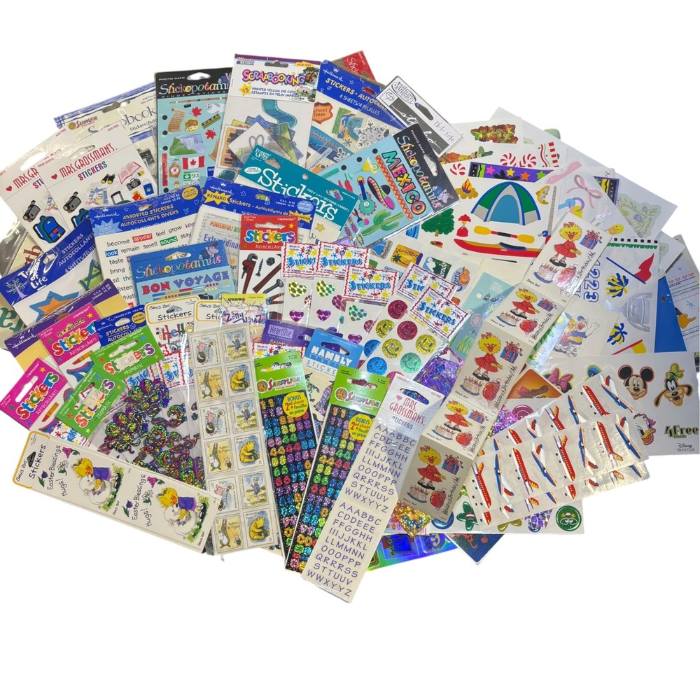 Vintage 90s Sticker Lot Sandylion Mrs Grossmans Stickopotamus Disney Suzy Zoo